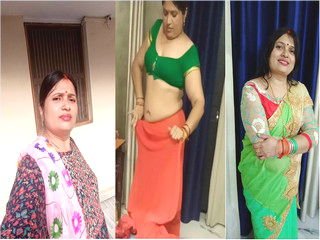 Desi Bhabhi Striping Saree Bathing Naked