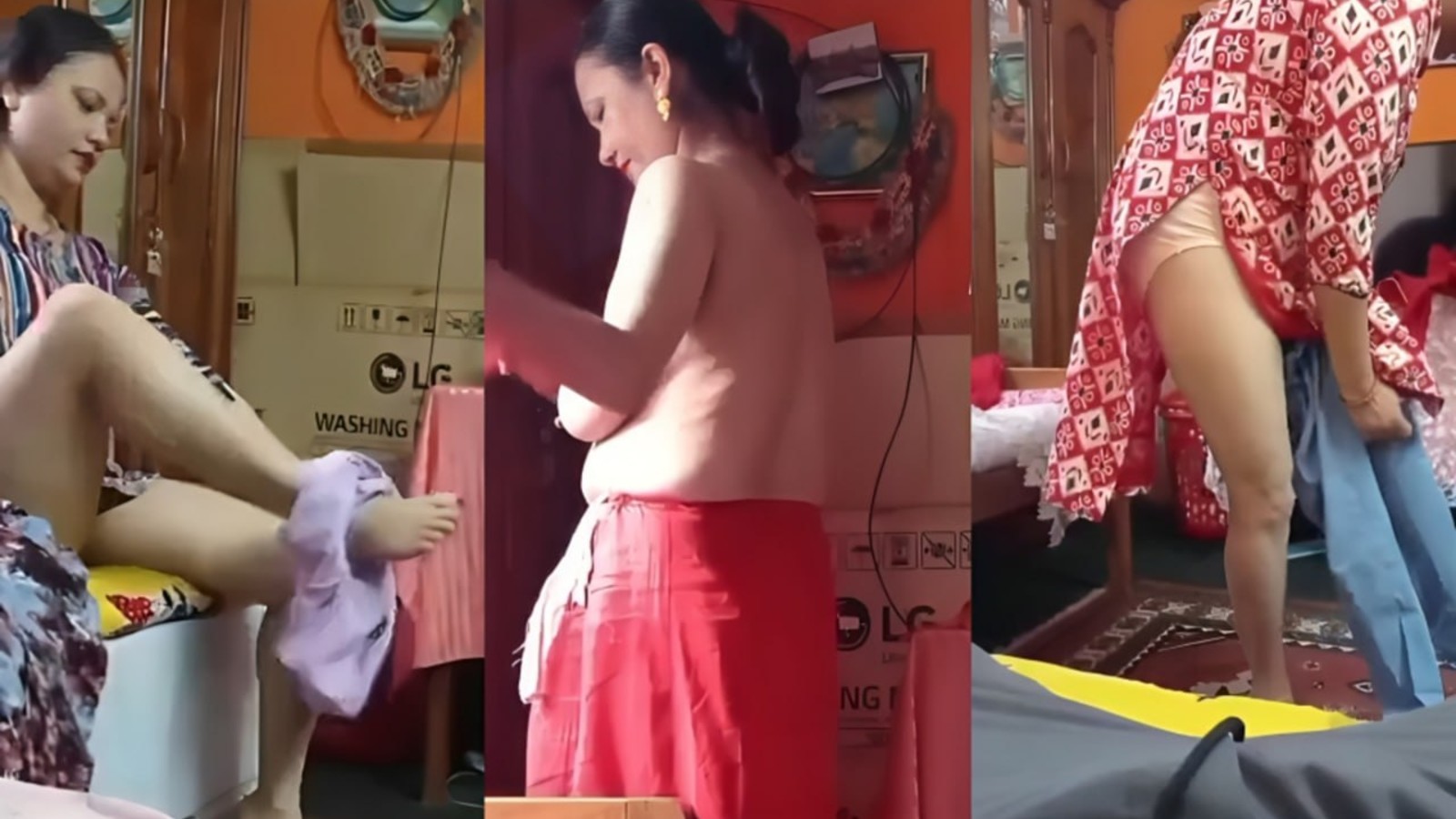 Desi Indian Mother Getting Nude While Son Recording Secretly