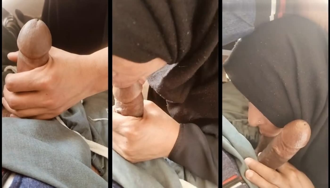 Hungry Hijabi Girl Sucking BF Cock