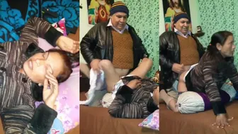 Old Man Fucking His Friend Bahu With Him