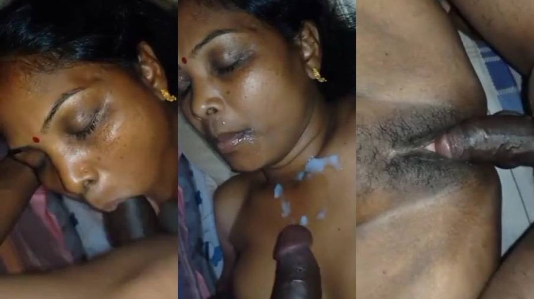Bed Sharing With Milf Indian Aunty Fucking At Night