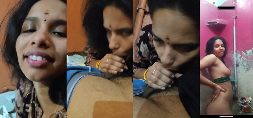 Hot Tamil Girl Gives Blowjob To Cousin And Fingering Her Hairy Wet Pussy On VC