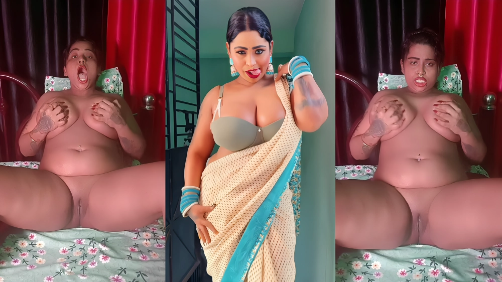 Hot Bengoli Chubby Maal Pressing Her Boobs And Showing Nude Pussy