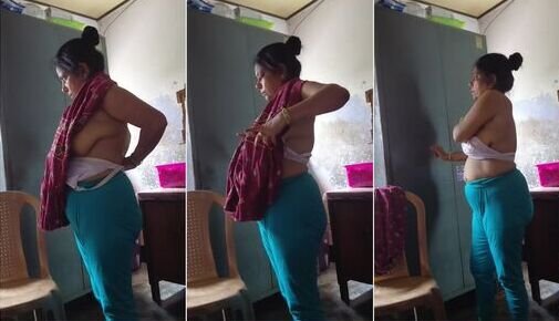 Chubby Milf Changing Dress In front Of Lover