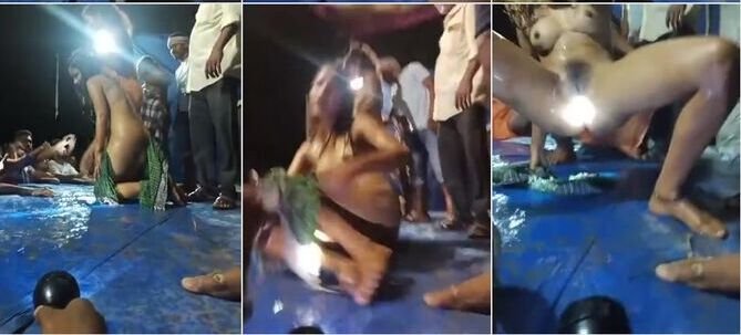 Arkestra Girl’s Dancing Nude Publicly And Showing Tight Pussy